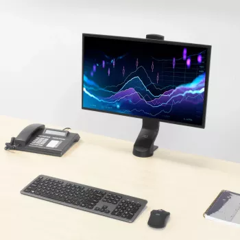 ACT monitorarm voor één monitor voor kantoor, snelle hoogteverstelling, klem-/doorvoermontage, 8 kg