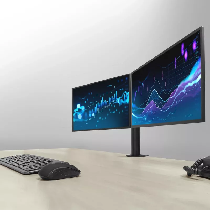 ACT dual-monitorarm Office Solid Pro – klem-/doorvoermontage – 12 kg – 10–32 inch