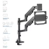 ACT AC8341 monitorarm voor één monitor met laptophouder Office Premium, gasveer, paalmontage