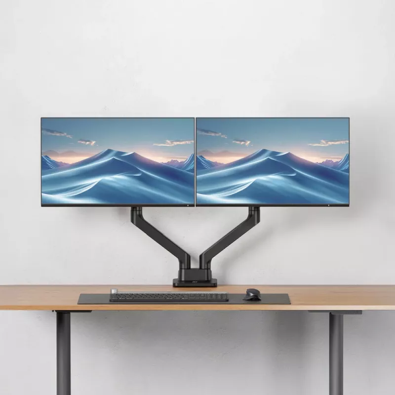 ACT AC8342 monitorarm voor twee monitoren Office Premium, gasveer, 2 monitoren