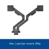 ACT AC8342 monitorarm voor twee monitoren Office Premium, gasveer, 2 monitoren