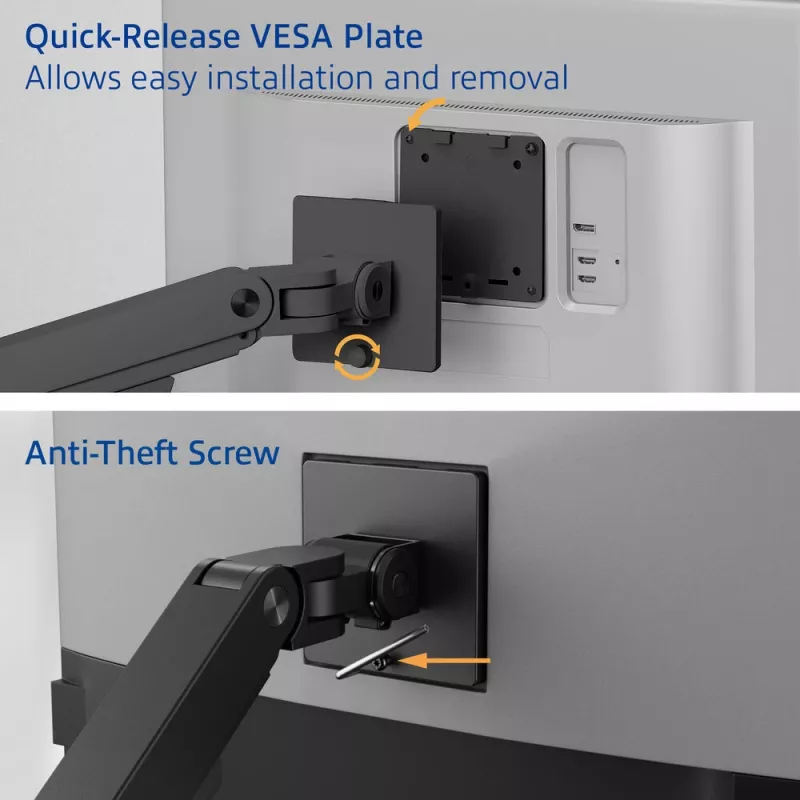ACT AC8342 monitorarm voor twee monitoren Office Premium, gasveer, 2 monitoren