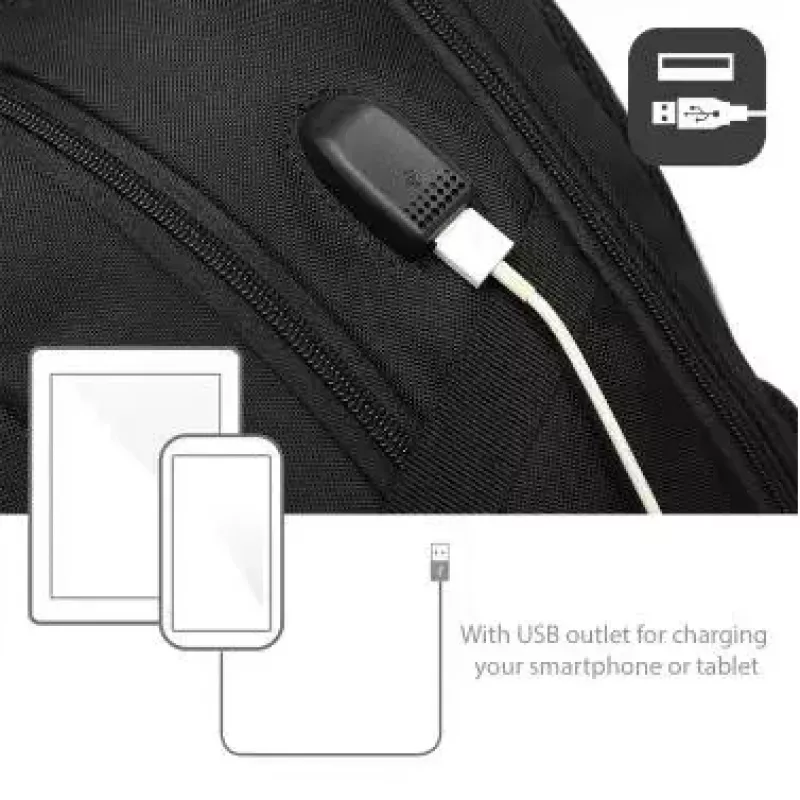ACT Global AC8530 rugzak 15,6 inch effen kleur USB-uitgang