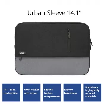 ACT Urban laptop sleeve 14,1 inch 3 vakken 170 g