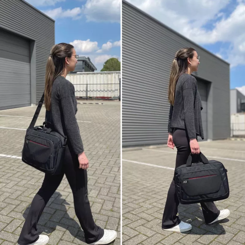 ACT Suburb schoudertas voor laptops tot 15,6 inch, gemaakt van gerecyclede plastic flessen