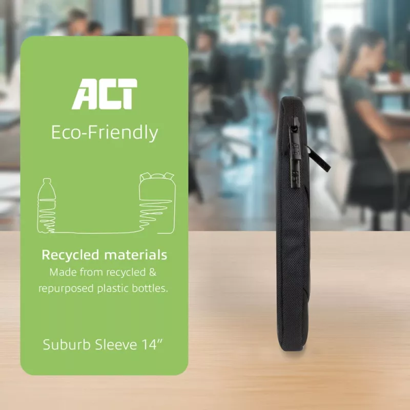 ACT Suburb laptop sleeve 35,8 cm (14,1 inch) gerecyclede plastic flessen