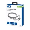 ACT AC9030 laptopslot metaalkleur rond sleutel 2 m kabel