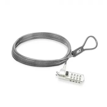 ACT Wedge laptopslot met cijferslot metaalkleur 2 m kabel