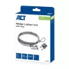 ACT Wedge laptopslot met sleutels metaalkleur 2m kabel