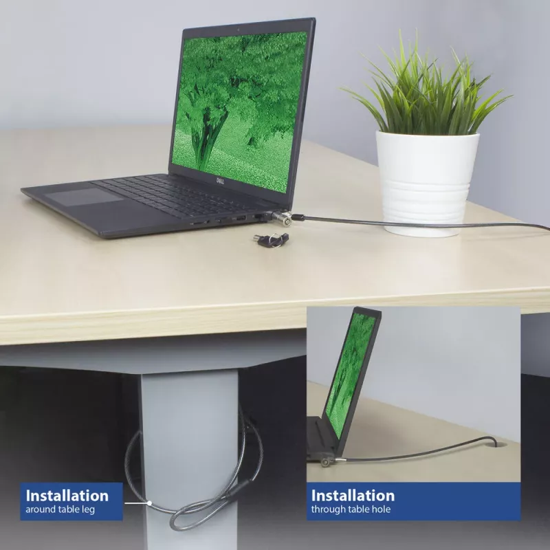 ACT Wedge laptopslot met sleutels metaalkleur 2m kabel