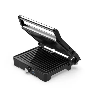 Contactgrill AENO EG2 — 2000 W, rechthoekig, roestvrij staal/zwart, 345×327 mm