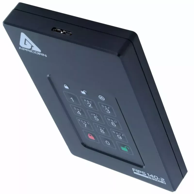 HDD Apricorn 2 TB USB Type-A naar USB Type-C Aegis Fortress L3