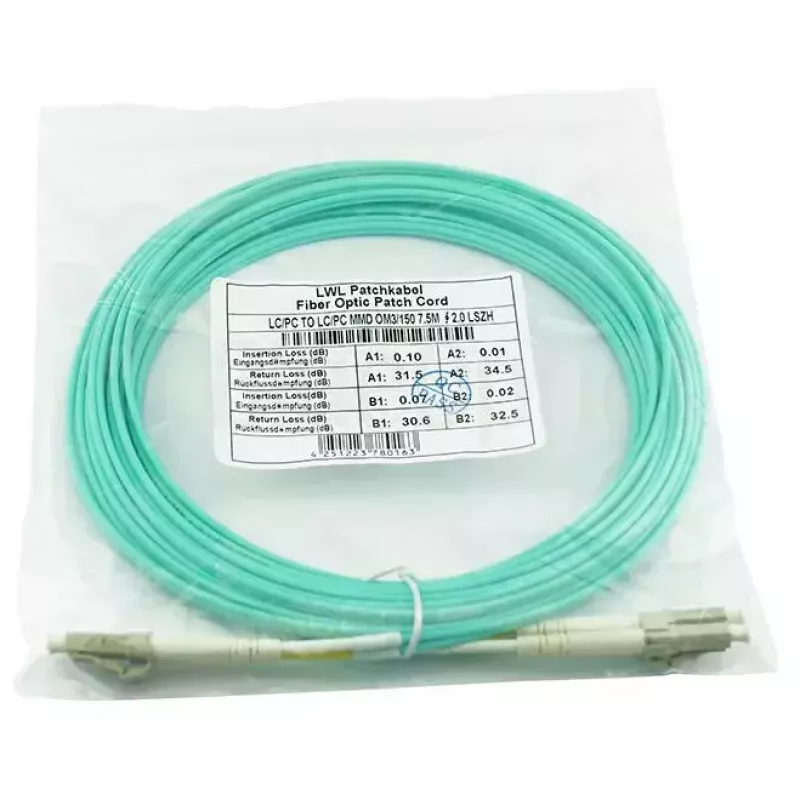 Glasvezelkabel BlueOptics AJ839A 50 m LC OM3 Aqua