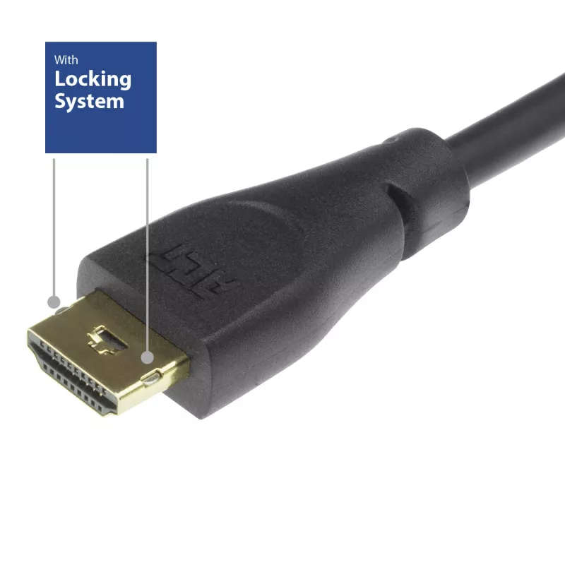 ACT 0,90 m HDMI 4K Premium Certified Locking Cable v2.0 HDMI-A stekker - HDMI-A stekker
