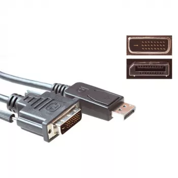 ACT 1,8 meter adapterkabel DisplayPort-stekker naar DVI-stekker