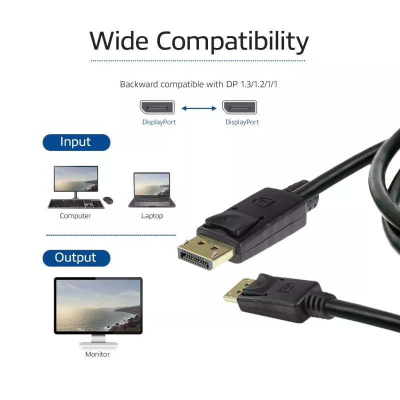 ACT 1 meter DisplayPort 1.4-kabel 8K stekker – stekker