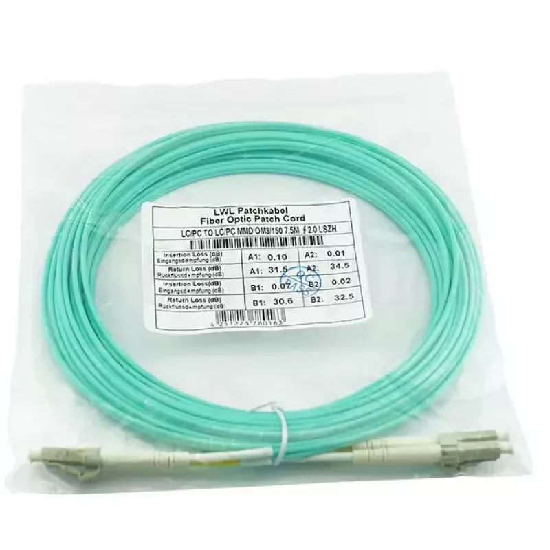 Glasvezelkabel BlueOptics BK843A-BO 50m LC OM3 aqua