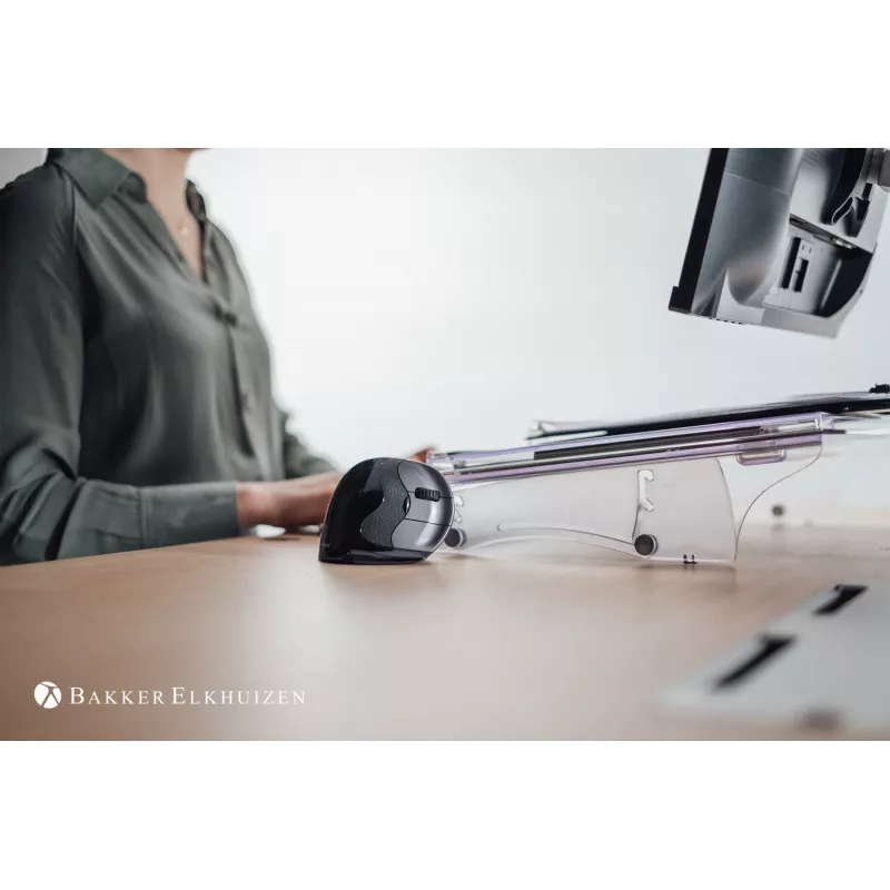 BakkerElkhuizen Evoluent D Small, rechtshandig, verticaal ontwerp, laser, USB Type-A, 3200 DPI, zwart