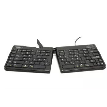 BakkerElkhuizen Goldtouch Travel Go2 bedraad DE Qwertz, mini, bedraad, USB, schaar-toetsen, QWERTZ, zwart