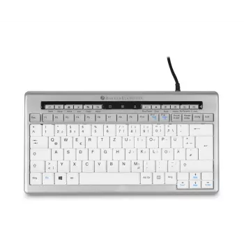 BakkerElkhuizen S-Board 840 DE Qwertz, tenkeyless (80 - 87%), bedraad, USB, schaar-toetsen, QWERTZ, lichtgrijs, wit
