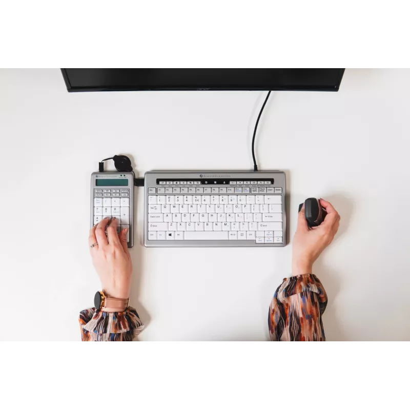 BakkerElkhuizen S-board 840 Numeric toetsenbord, USB, pc, 1,2 m, lichtgrijs, wit