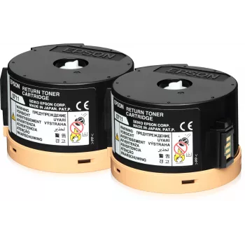 Epson dubbele retour-tonercartridgepack 2 x 2,5k, 2500 pagina's, zwart, 1 st.