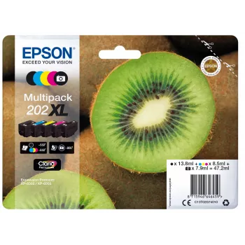 Epson Kiwi multipack 5 kleuren 202XL Claria Premium inkt