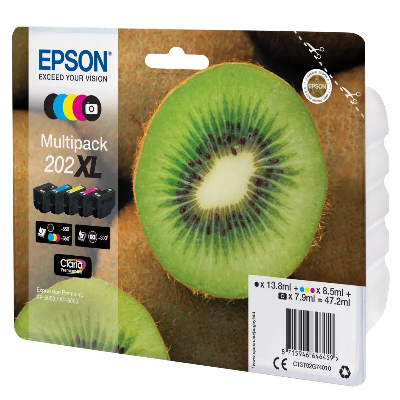 Epson Kiwi multipack 5 kleuren 202XL Claria Premium inkt