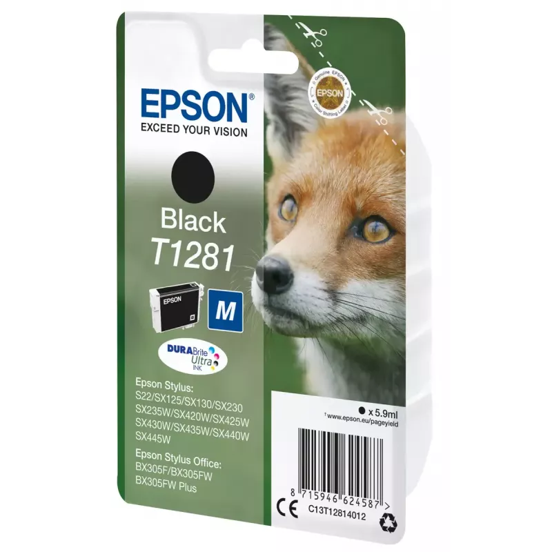 Epson T1281 Fox singlepack inktpatroon zwart