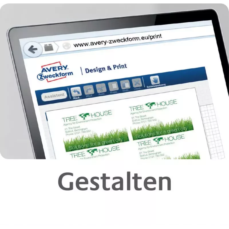 Avery Zweckform Quick&Clean C32011-25 Visitekaartjes, wit, 200 g/m2, 250 stuks (25 vellen)