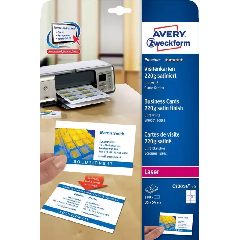 Visitekaartjes Avery Quick&Clean C32016-10