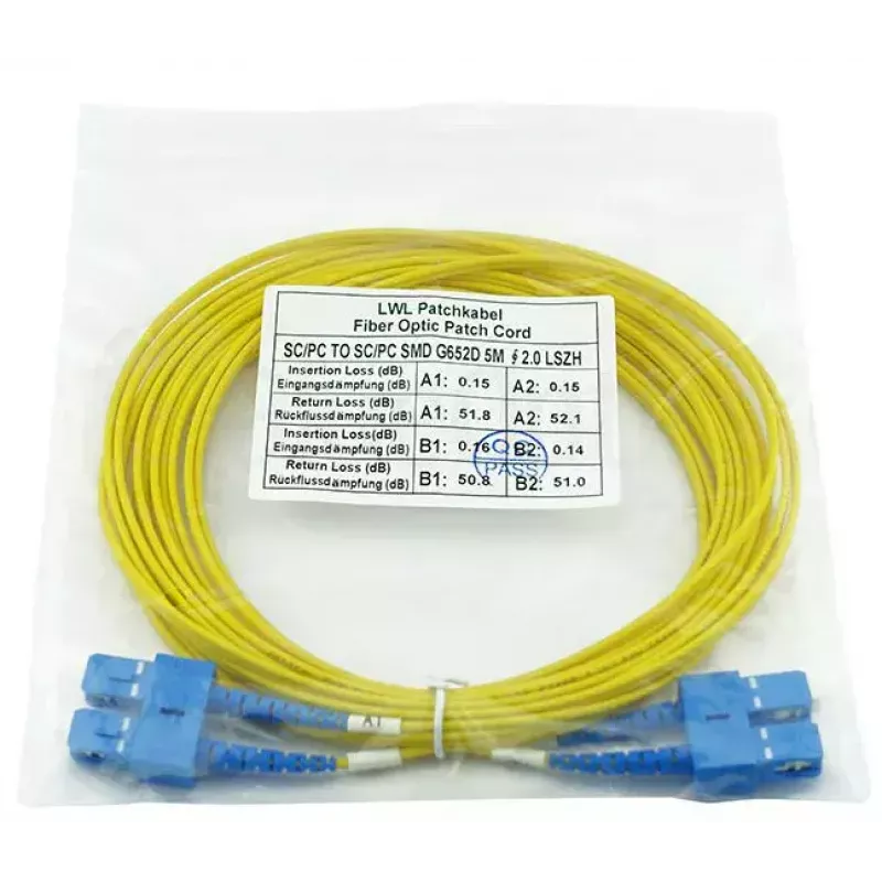 Glasvezelkabel BlueOptics CAB-SMF-SC-SC-50 50 m G.657.A1 SC SC