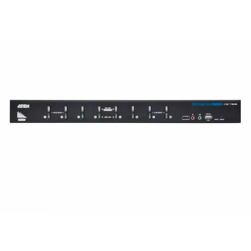 ATEN 8-poorts USB DVI Dual-Link KVM-switch met audio