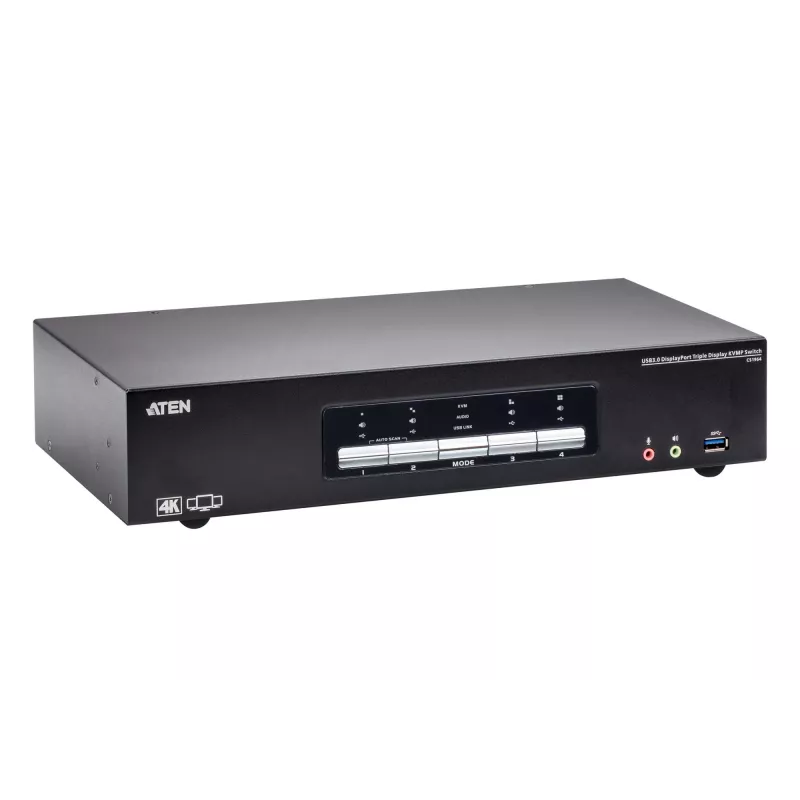KVMP-switch ATEN 4P USB3.0 4K DP TRIPLE VIEW