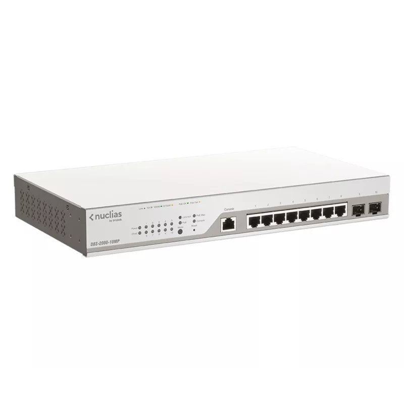D-Link DBS-2000-10MP/E netwerkswitch managed L2 Gigabit Ethernet (10/100/1000) Power over Ethernet (PoE) grijs