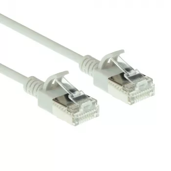 ACT grijs 1 meter LSZH U/FTP CAT6A datacenter slimline patchkabel met rastnasbeveiliging en RJ45-stekkers