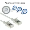ACT grijs 1 meter LSZH U/FTP CAT6A datacenter slimline patchkabel met rastnasbeveiliging en RJ45-stekkers