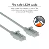 ACT grijs 1 m LSZH U/UTP CAT6 datacenter slimline patchkabel snagless met RJ45-stekkers