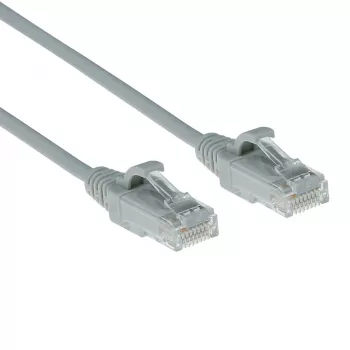 ACT Grijs 1,5 meter LSZH U/UTP CAT6 datacenter slimline patchkabel zonder vergrendeling met RJ45-stekkers