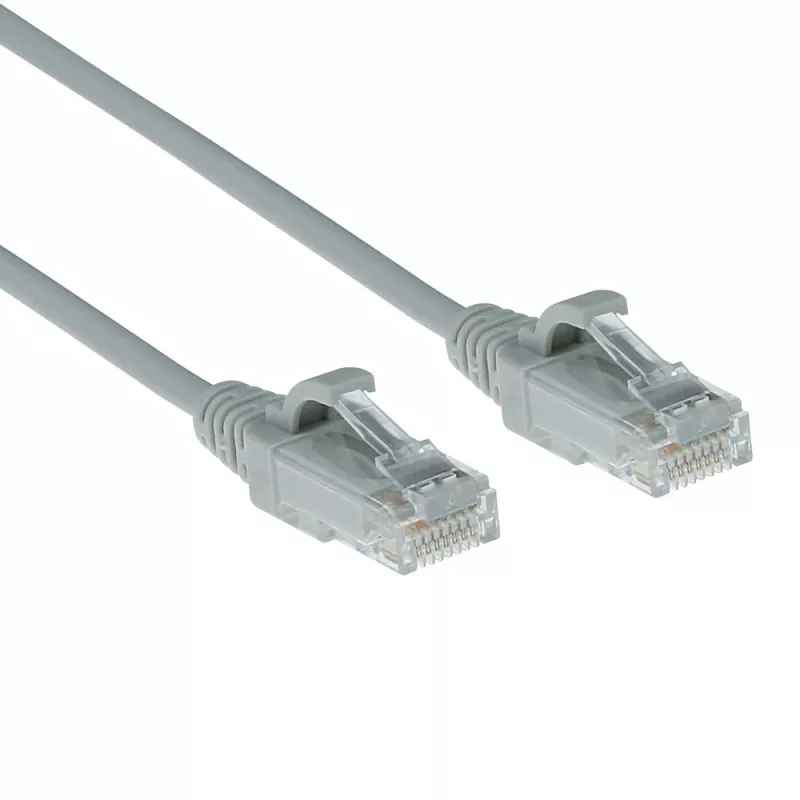 ACT Grijs 0,25 meter LSZH U/UTP CAT6 datacenter slimline patchkabel snagless met RJ45-stekkers