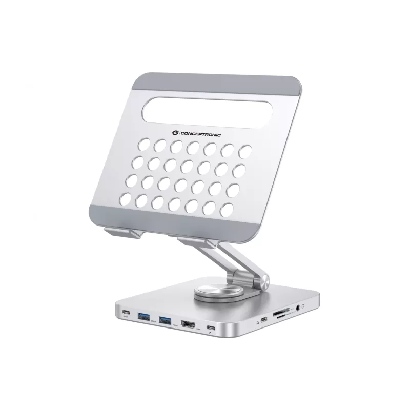 Conceptronic DONN26G, zilver, tablet, multimediastandaard, aluminium, 100 W, MicroSD (TransFlash), SD, SDHC, SDXC