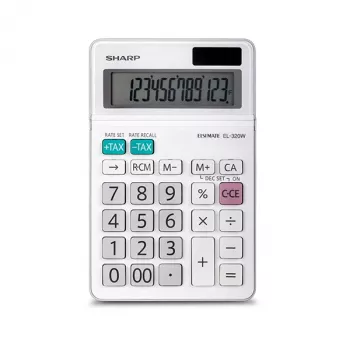 Basic rekenmachine Sharp EL320WB desktop 12-cijferig wit