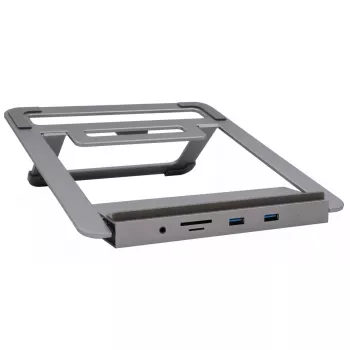 Laptopstandaard EXSYS EX-1223HM zilver USB 3.2 Gen 1 100W