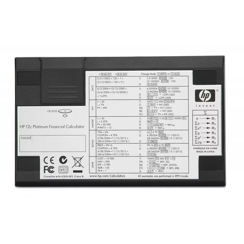 HP 12c tafelrekenmachine financieel aluminium, zwart