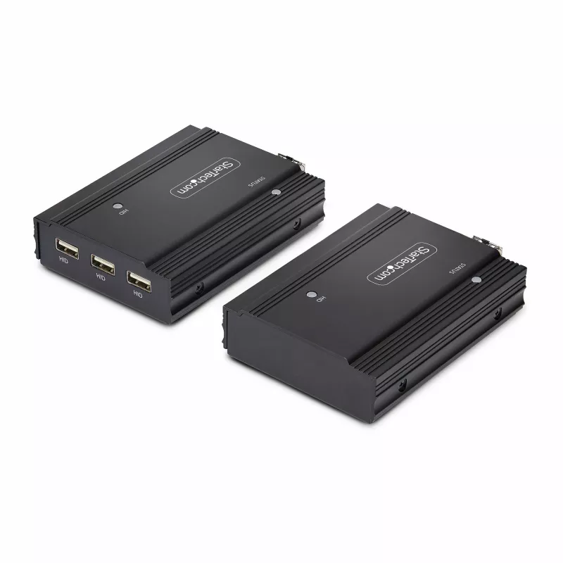 StarTech.com DisplayPort KVM-extender via glasvezel, 4K 60Hz, console-extenderkit, tot 300 m (multimode) met vooraf geïnstalleerde SFP+-modules, 3x USB HID
