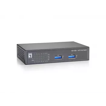 LevelOne 16-poorts Fast Ethernet PoE-switch, 90W, Fast Ethernet (10/100), full-duplex, Power over Ethernet (PoE), wandmontage mogelijk