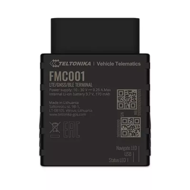 GPS-tracker Teltonika FMC001 auto zwart 53g