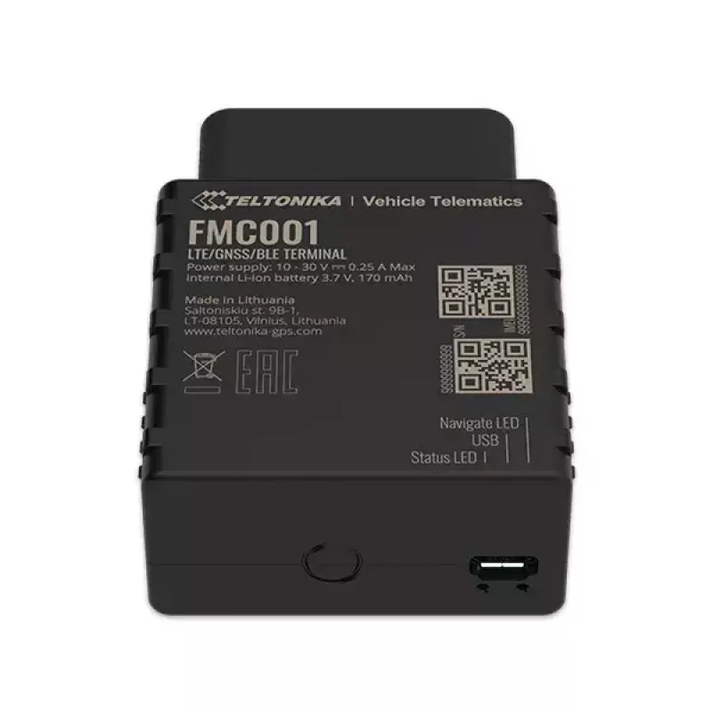 GPS-tracker Teltonika FMC001 auto zwart 53g