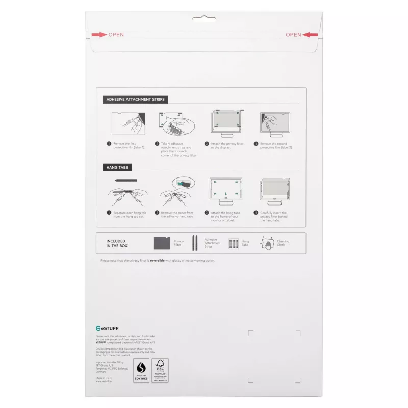 eSTUFF GLBB25554312 privacyfilter 63,5 cm (25 inch) frameloze display-privacyfilter