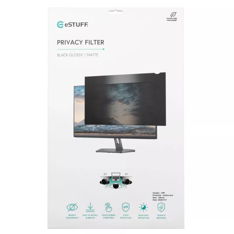 eSTUFF GLBB25554312 privacyfilter 63,5 cm (25 inch) frameloze display-privacyfilter